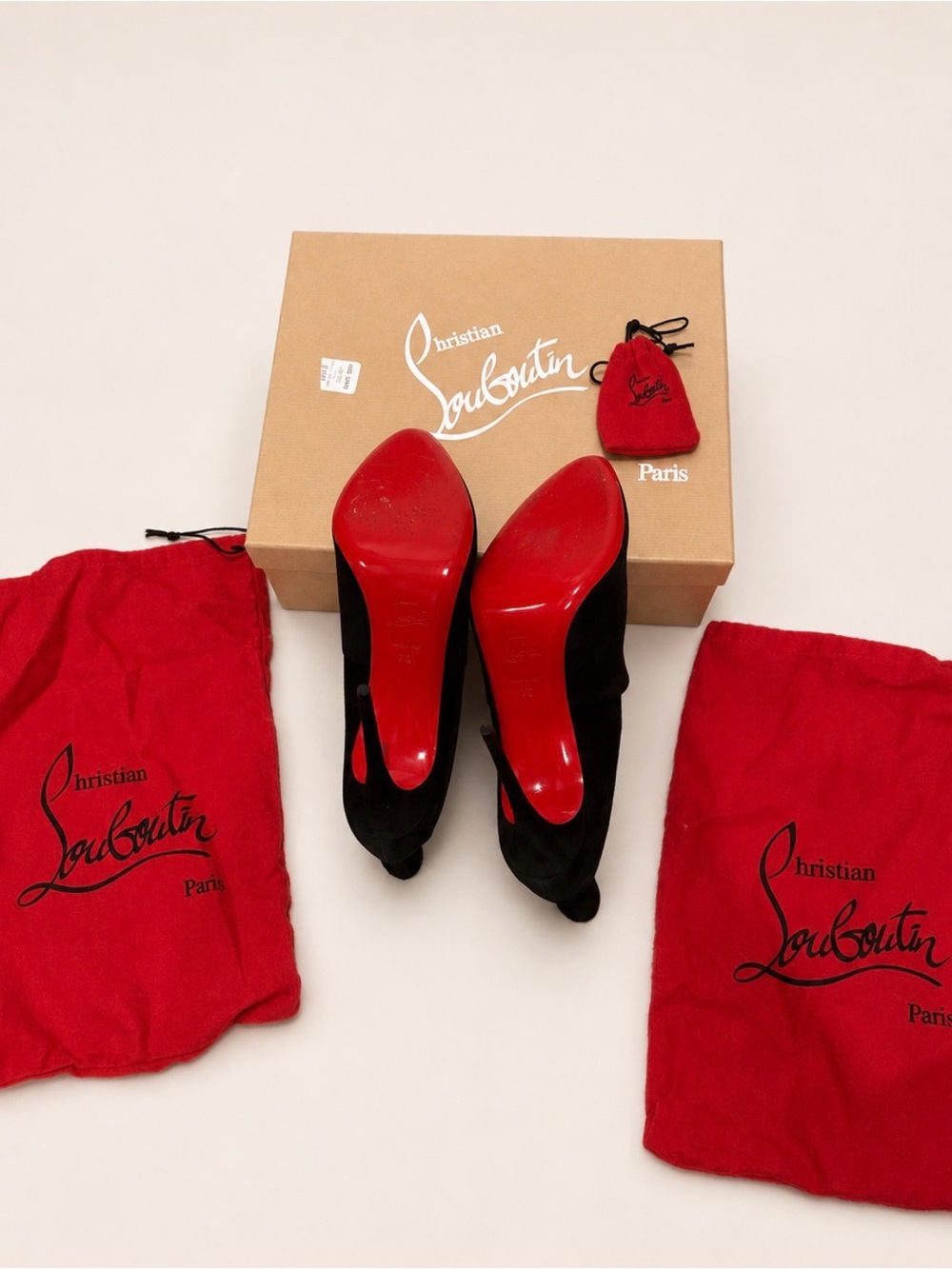 Christian Louboutin Canadada 100 Black Suede Heels Size 42